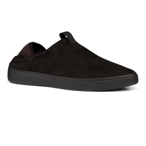 ECCO Street Tray Hygge Black Nubuck Sheepskin Wool Slip-on Slide Sneaker Slipper - Picture 1 of 13